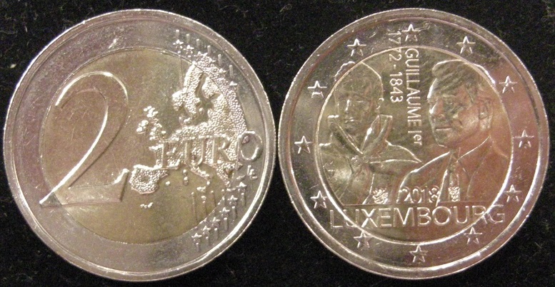 (afbeelding voor) 2 Euromunt Luxemburg 2018 - Willem I UNC